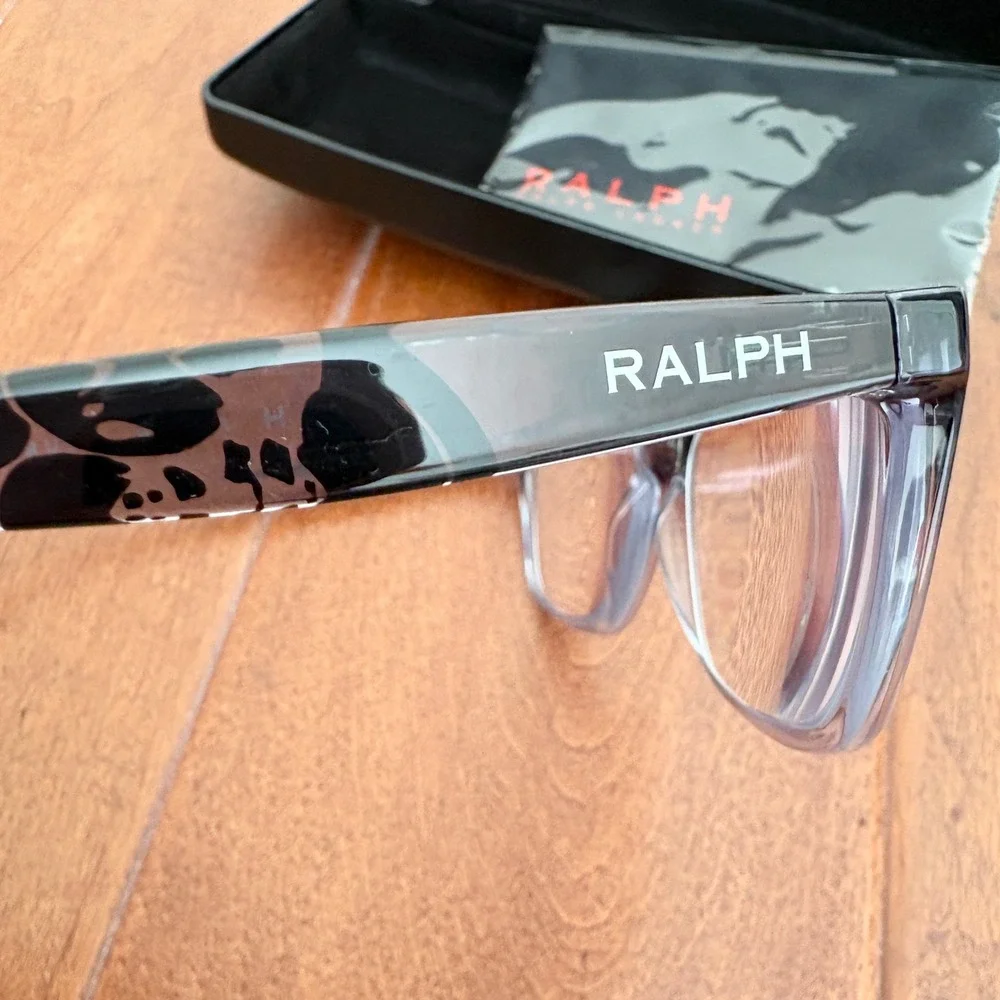 Ralph‎ Eyeglasses RA7071 Floral Temple Square Frames, Womens 52-16-140 Grey